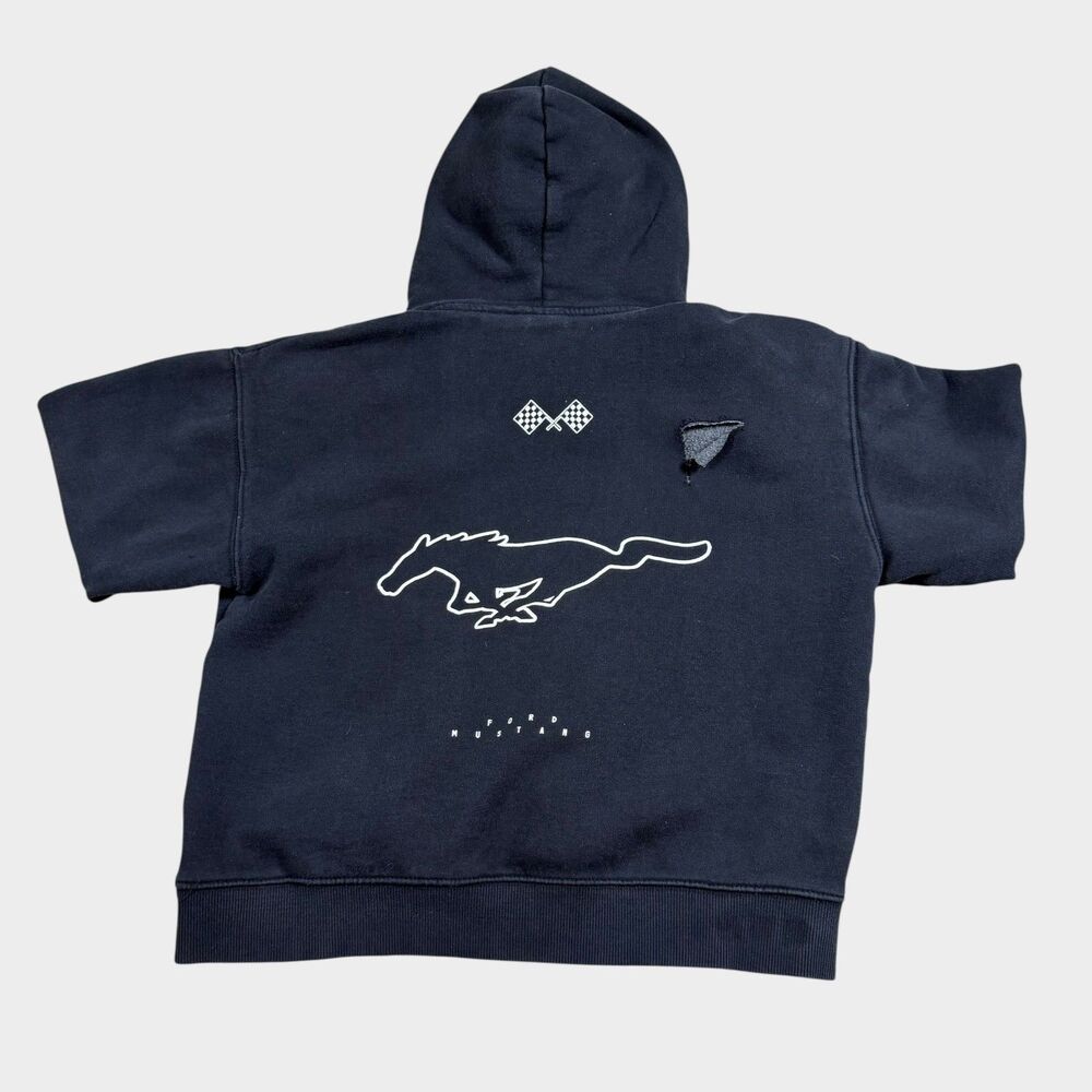 Zara Ford Mustang Hoodie Kids 13-14 164 Black Pullover Sweatshirt Streetwear - Picture 2 of 12
